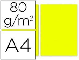 100h papel fotocopiadora Liderpapel A4 80g/m² color limón